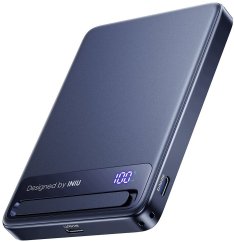 INIU MagPro Slim - magnetický powerbank bezprzewodowy Qi 2.2 10 000mAh Modrý (MO-IU-P025)