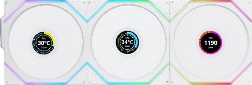 Lian Li UNI FAN TL Wireless LCD 120 Reverse Blade 3-pack Biely (12RTLLCD1W3W)
