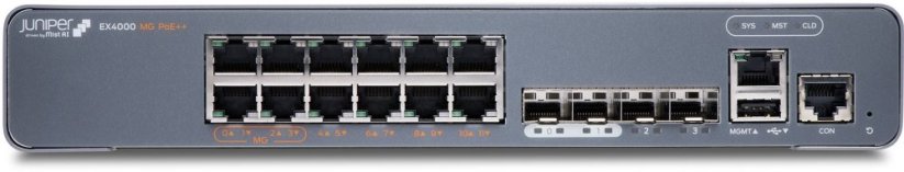 Juniper Networks Juniper Prepínač sieťový zarządzany L2/L3 Gigabit Ethernet (10/100/1000) obsługa PoE 1U Sivý (EX4000-12MP)