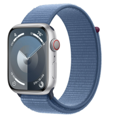 Apple Watch 9 GPS + Cellular 45mm Silver Alu Sport Loop Light blue  (MRMJ3KS/A)