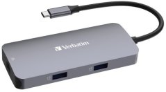 Verbatim Wieloportowy koncentrator USB-C Pro CMH-05 (HDMI | RJ45 | 2 x USB-A | USB-C PD)