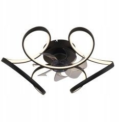 Reality LED fan lamp GLOBO LORIS, 30W, 3000-6000K, 4000lm, o56x21cm, black, with remote control