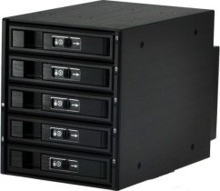 JJ Computer JOUJYE JJ-3052M-SS SATA/SAS I II III  Gehause 14,6cm X 14,6cm fuer 5XHDD 6,4cm/8,9cm 2,5zoll/3,5zoll schwarz