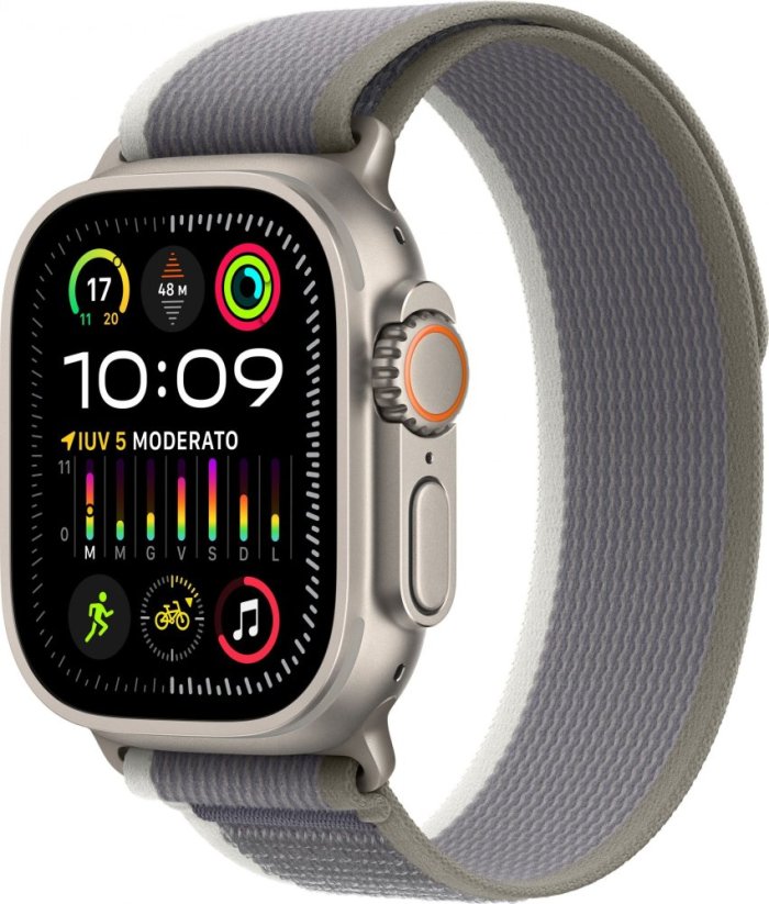 Apple Apple Watch Ultra 2, Smartwatch (green/gray, 49 mm, Trail Loop, titanium case, cellular)