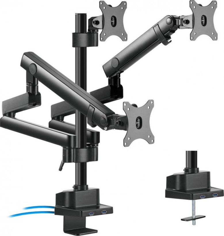 Maclean Uchwyt biurkowy na 3 monitory 17" - 27" (MC-811)