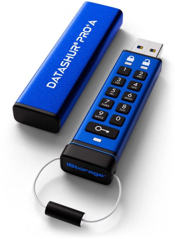 iStorage DatAshur PRO+A pamięć USB 64 GB USB Typu-A 3.2 Gen 1 (3.1 Gen 1) Modrý (IS-FL-DA3A-256-64)