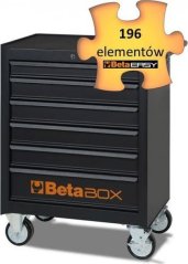 BETA Kočiar NARZĘDZIOWY Z 6 SZUFL. Čierny BWC04BOX+196 NARZĘDZI (1 KPL)