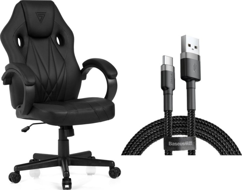 SENSE7 Prism - skórzany, czarny + kabel usb