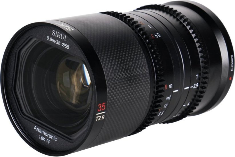 Sirui Sirui Anamorphic Lens Saturn 35mm T2.9 1.6x Carbon Fiber Full Frame RF-Mount (Blue Flare)