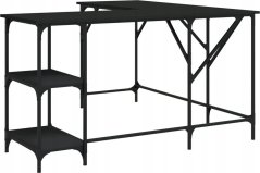 vidaXL Biurko, čierne, 139x139x75 cm, materiał drevopochodny