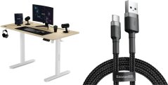 SENSE7 elektryczne Nojo 120x60 White Pine + kabel usb