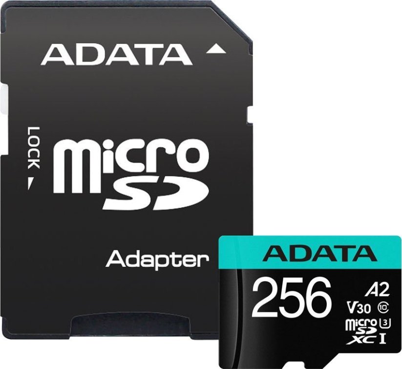 ADATA Premier Pro MicroSDXC 256 GB Class 10 UHS-I/U3 A2 V30 (AUSDX256GUI3V30SA2-RA1)