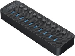 Orico Aktywny hub 10xUSB-A 5Gbps BC 1.2 48W Čierny
