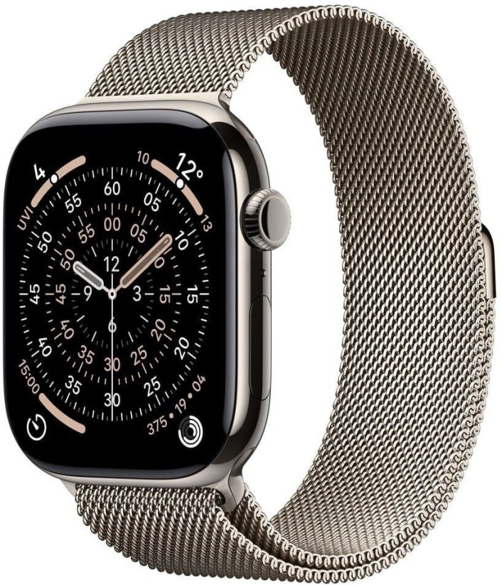 Apple Watch 11 GPS + Cellular 46mm Natural Titanium Milanese Loop S/M Sivý  (MFCY4ZR/A)