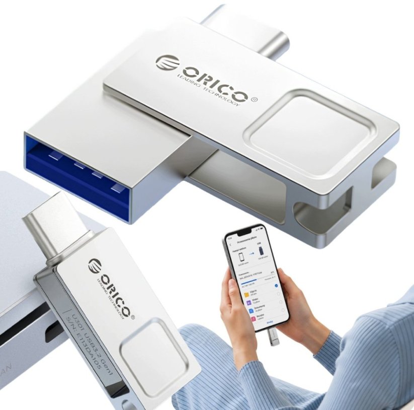 Orico U301 256 GB USB-A USB-C USB 3.2 Gen 1 - strieborný (6942227170194)