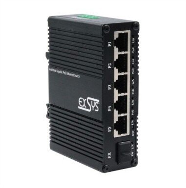 Exsys EX-62030MPoE-SFP 5+1-portowy przemysłowy mini-Prepínač Gigabit SFP PoE+, zarządzany przez interfejs WWW