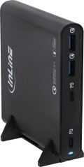 Manhattan InLine® USB Netzteil, GaN Ladegerät, 4-Port, 2x USB-C + 2x USB-A, 120W, schwarz
