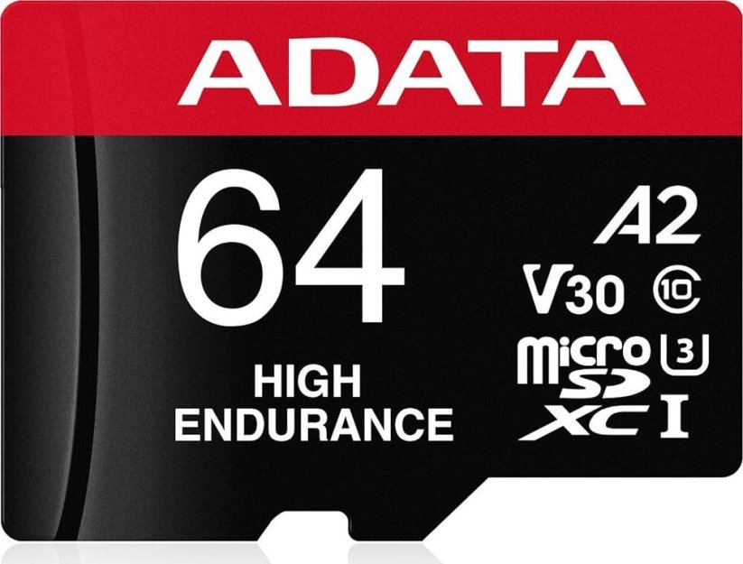 ADATA High Endurance MicroSDXC 64 GB Class 10 UHS-I/U3 A2 V30 (AUSDX64GUI3V30SHA2-RA1)