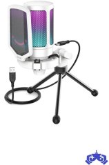 Fifine Fifine Technology FIFINE A6VW RGB Baltas Kondensatorinio Mikrofono Komplektas (Baltas)