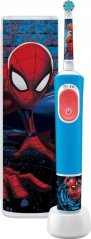 Braun Oral-B Vitality Pro Kids Spiderman, Child, Rotating-oscilrokoving toothbrush, Daily care, Sensitive, Super sensitive, Blue, Red, 7800 movements per minute, 4 x 30 sec