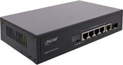 InLine PoE+ Gigabit Network 5 Port (4x PoE+), 1xSFP, 1Gb/s Desktop Metal Bez ventilátora (32305R)