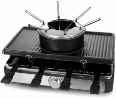 Emerio RG-124930 grill raclette 8 os. 1400 W Čierny, nehrdzavejúca oceľ