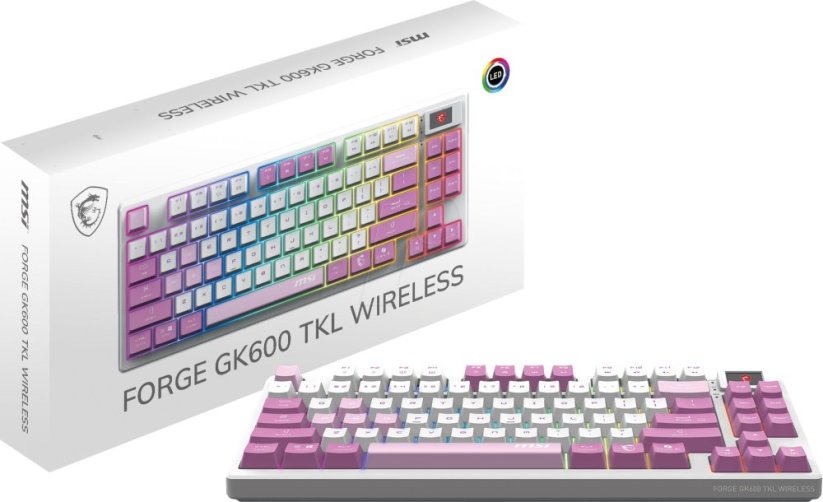 MSI FORGE GK600 TKL Bezdrôtová Fialový (S11-43DEQ01-HH9)