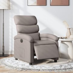 vidaXL vidaXL elektrickýfotel rozkładany, farba taupe, obity tkaniną