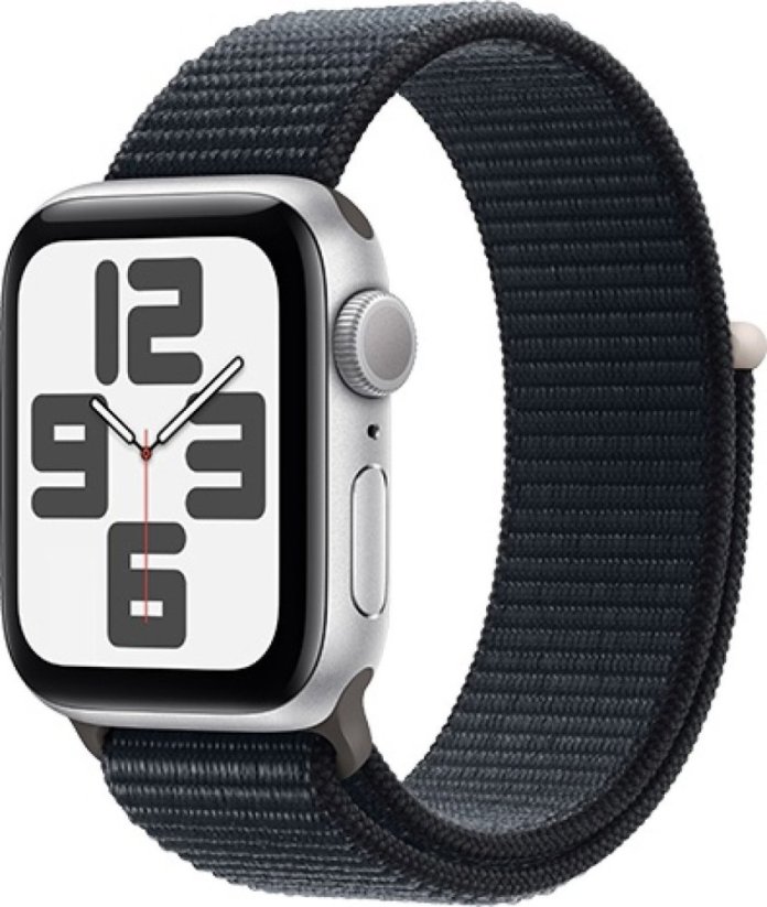 Apple Watch SE 2023 GPS 40mm Silver Alu Sport Loop Čierny  (MREC03SE/A)