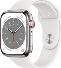 Apple Watch 8 GPS + Cellular 45mm Silver Stainless Steel Biely  (MNKE3WB/A)
