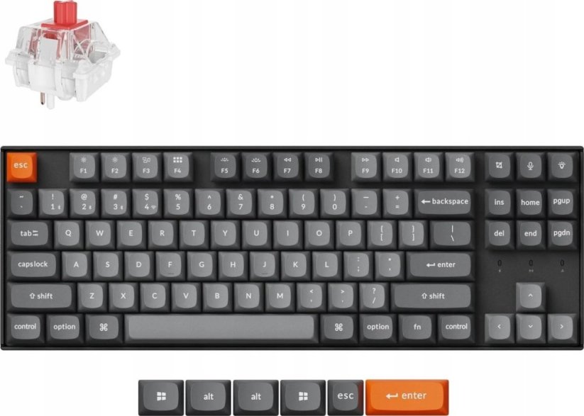 Keychron Keychron K8 Max QMK Wireless Mechanical Keyboard Fully Assembled (Hot-Swappable) / RGB Backlight / Keychron Super Red