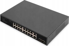 Digitus DIGITUS Switch 16+2Port 2Gigabit SFP PoE schwarz