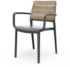 Keter kreslo ogrodowe Deco Porto Armchair odcień dreva dębowego/Sivý (8711245163185)