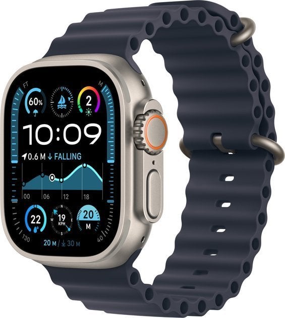 Apple Watch Ultra 2 GPS + Cellular 49mm Titanium Case Ocean Band Modrý  (MX4D3KS/A)