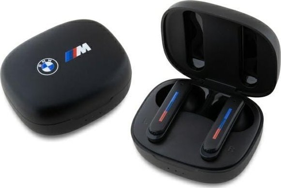 BMW BMW słuchawki Bluetooth BMBEMIATP20LOK    TWS + stacja dokująca Čierny/black Printed Logos