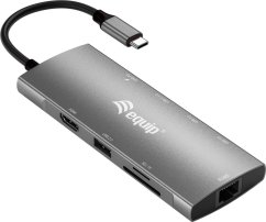 Equip Dock USB-C->HDMI,Gigabit LAN,USB3.0,100WPD,SD/TF 0,25m