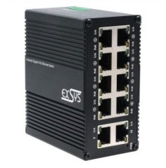 Exsys EX-62026PoE 10-portowy przemysłowy Prepínač Ethernet z obsługą PoE, 8 portów PoE + 2 porty 10/100/1000Tx