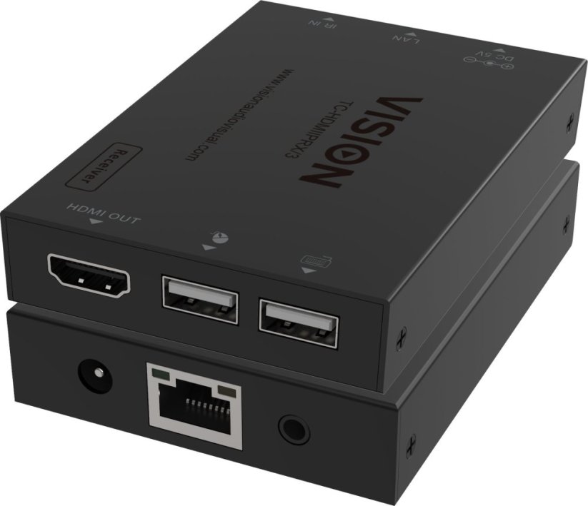 Vision VISION HDMI-uber-IP-Sender - 30 JAHRE GARANTIE - nur Sender - Empfanger muss separat erworben werden - Sendet HDMI 1:1 oder 1:n - Ubertragt USB 1.1 - Plug-and-Play - IR-Durchleitung - Maximale Auflosung HD 1920 x 1200 bei 60 Hz - HDCP-kompatibel - Un