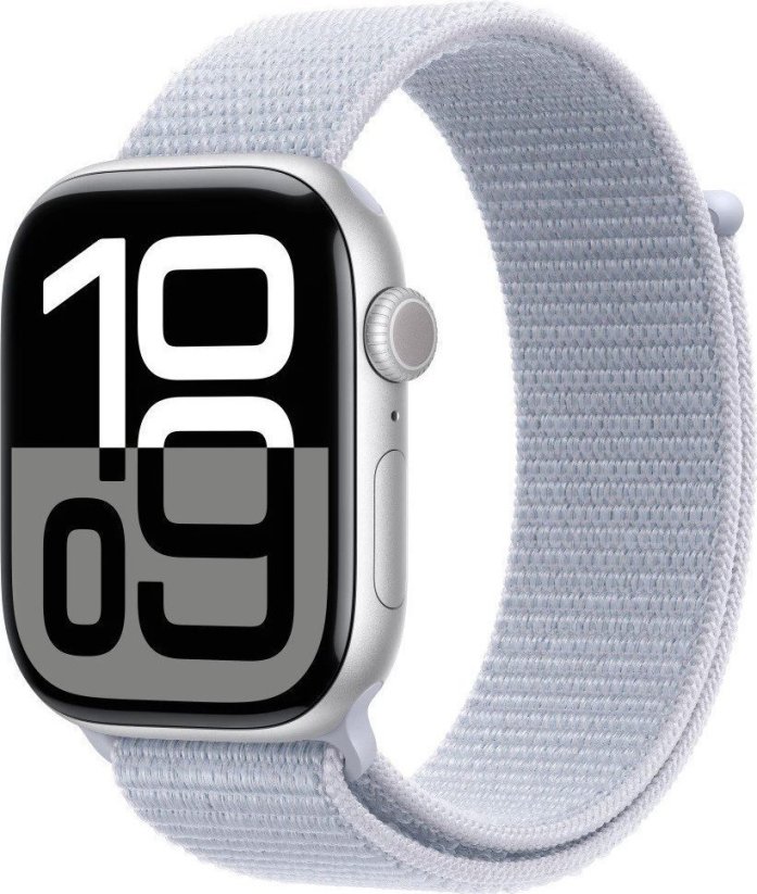 Apple Watch 10 GPS + Cellular 42mm Silver Alu Sport Loop Modrý  (MWX53ET/A)