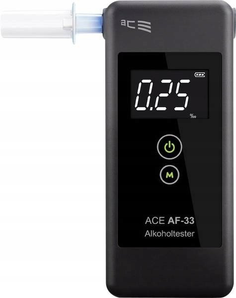 ACE AF-33 tmavoSivý Zakres pomiarowy Alkohol (max.)=5.00 ‰ s displejom (107075)