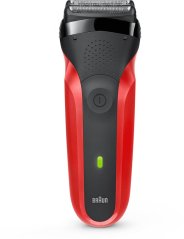 Braun Braun Series 3 300s, Foil shaver, 2 SensoFoil, Black, Red, LED, Battery, Nickel-Metal Hydride (NiMH)