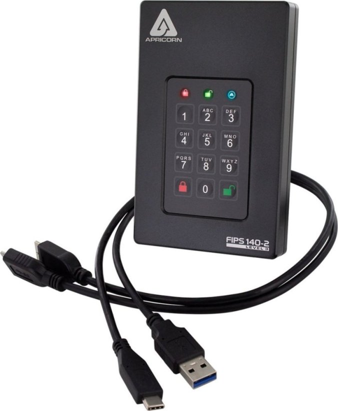Apricorn Aegis Fortress L3 2000 GB Čierny