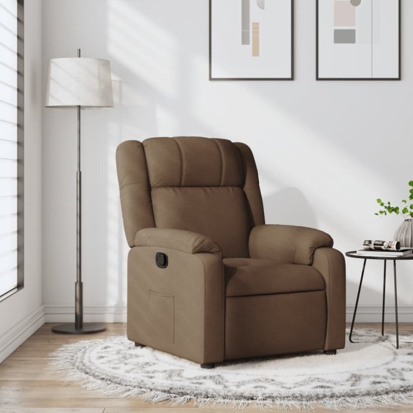 vidaXL vidaXL Fotel rozkładany, Hnedý, obity tkaniną
