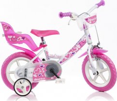 Dino bikes Bicykel detský 12" bielo-ružový