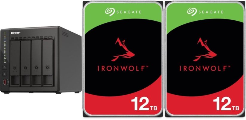 Qnap TS-453E-8G + 2x Seagate IronWolf 12TB (ST12000VN0008)