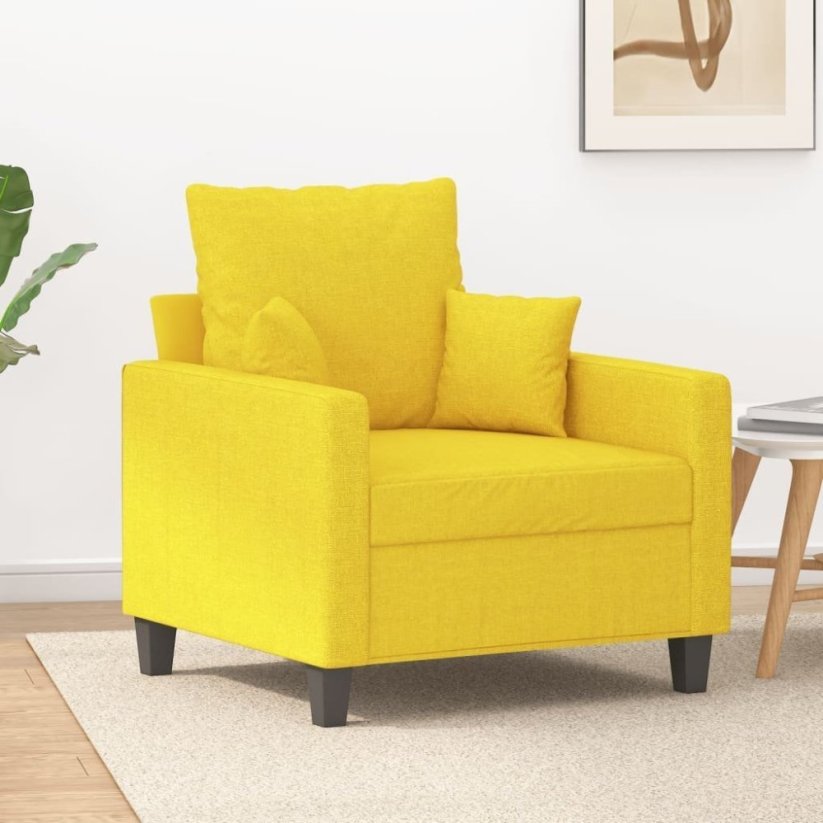 vidaXL vidaXL Fotel, jasnoŽltý, 60 cm, obity tkaniną