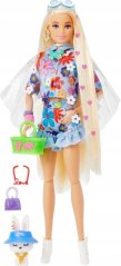 Mattel Extra Moda - Komplet w kwiatki/Blond vlasy (GRN27/HDJ45)