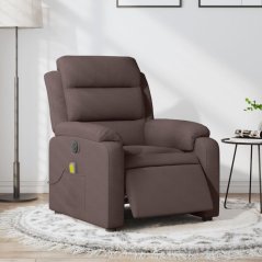 vidaXL vidaXL Rozkładany fotel masujący, elektryczny, tmavé Hnedý, tkanina