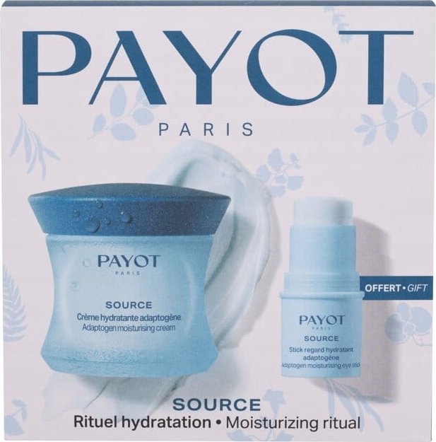 Payot Set Payot: Source Adaptogen, Natural Ingredients, Hydrating 48H, Morning & Evening, Cream, For Face, 50 ml + Source Adaptogen, Moisturizing, Morning & Night, Stick, For Eyes, 4.5 g For Women