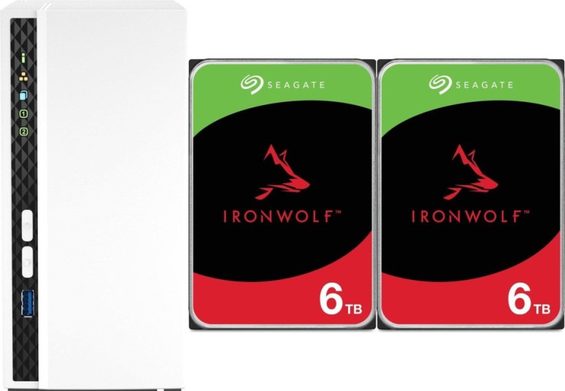 Qnap TS-233 + 2x Seagate IronWolf 6TB (ST6000VN006)